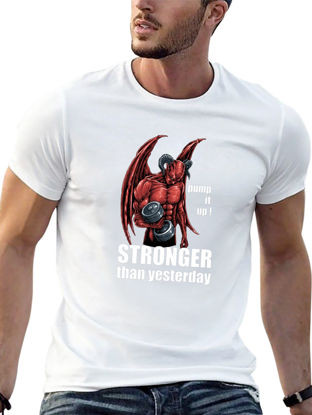 Stronger Than Yesterday Devil Workout T-Shirt