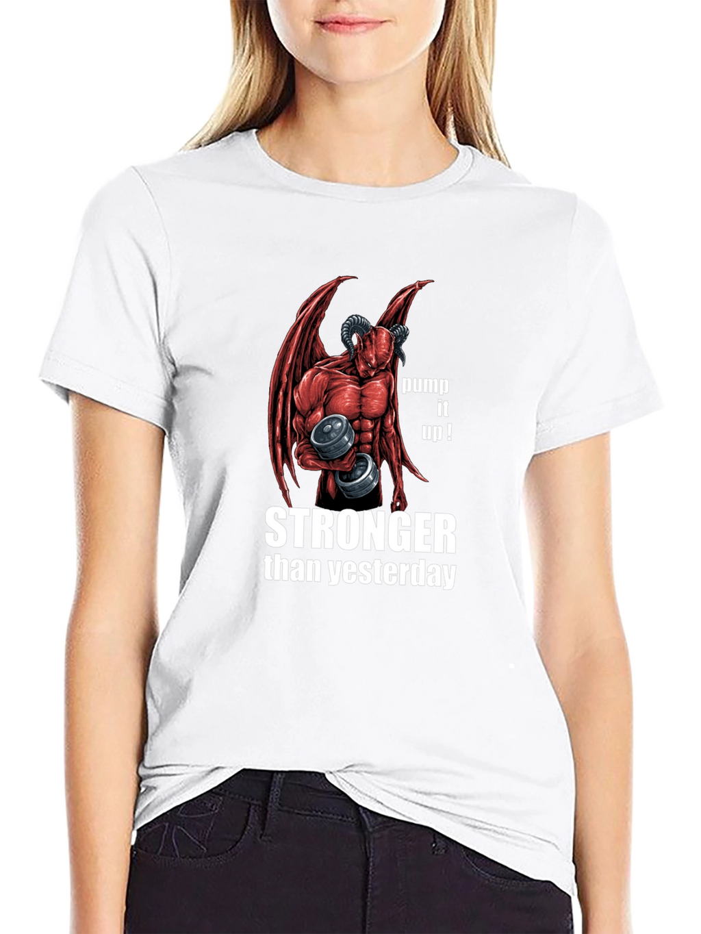 Stronger Than Yesterday Devil Workout T-Shirt