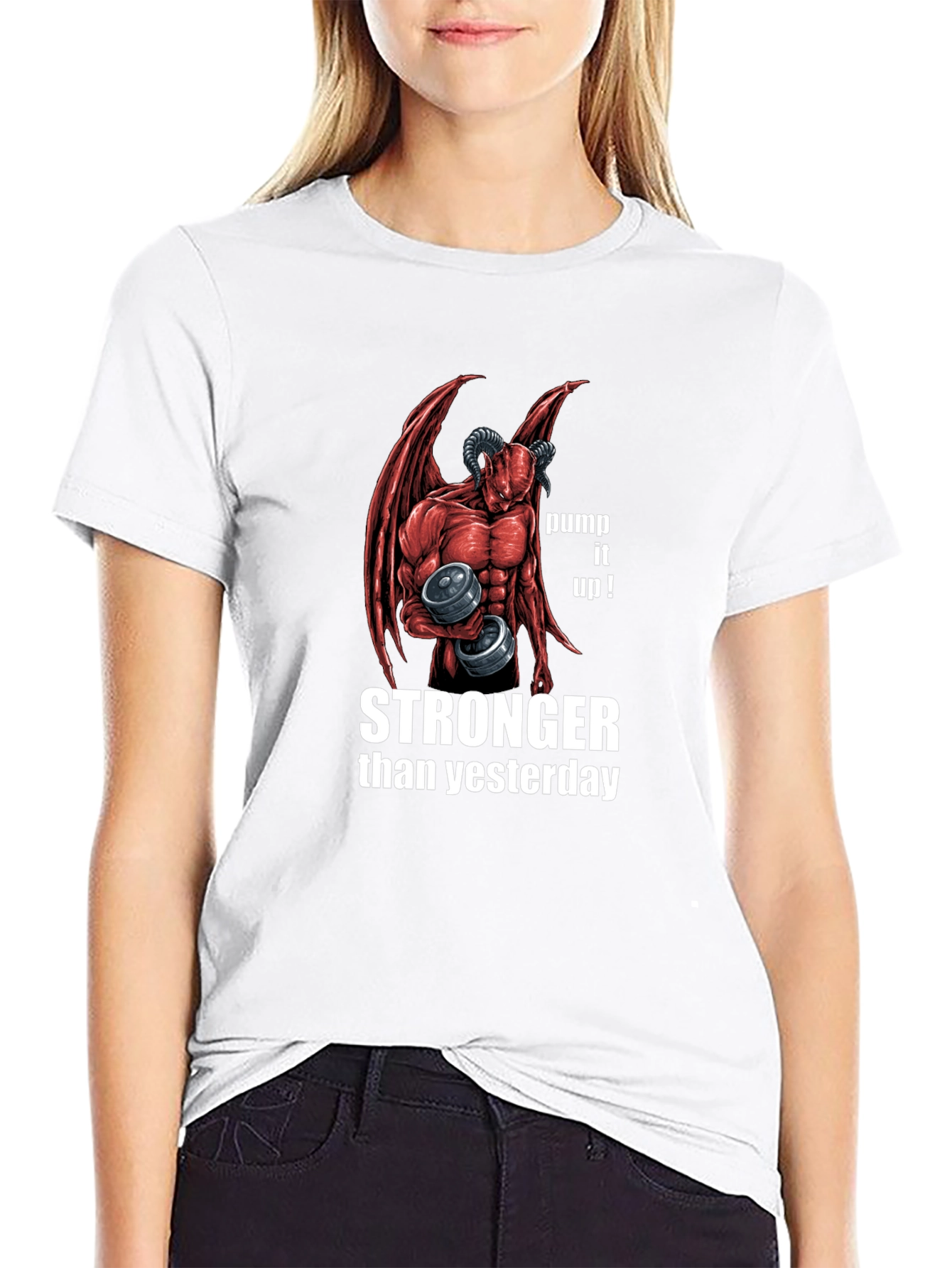 Stronger Than Yesterday Devil Workout T-Shirt