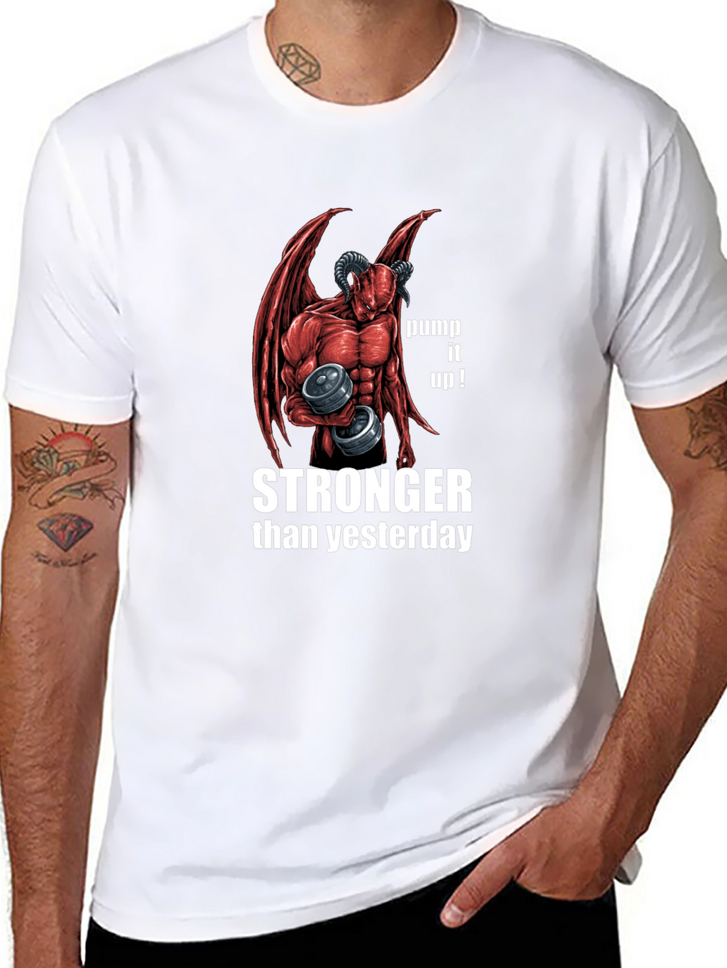 Stronger Than Yesterday Devil Workout T-Shirt
