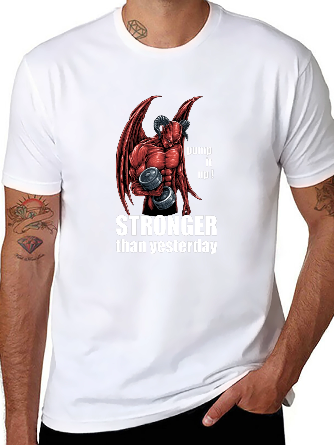 Stronger Than Yesterday Devil Workout T-Shirt