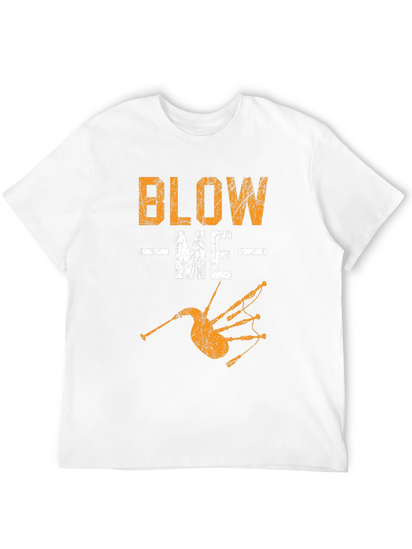 Blow Me T-Shirt Bagpipe Graphic Tee Novelty Design