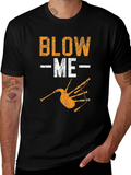 Blow Me T-Shirt Bagpipe Graphic Tee Novelty Design