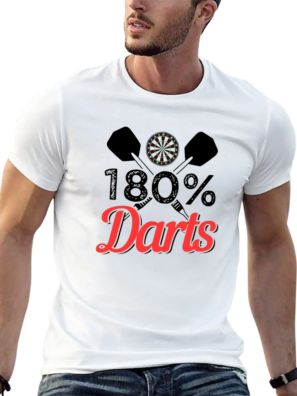 180% Darts T-Shirt - Unique Dartboard Graphic Tee