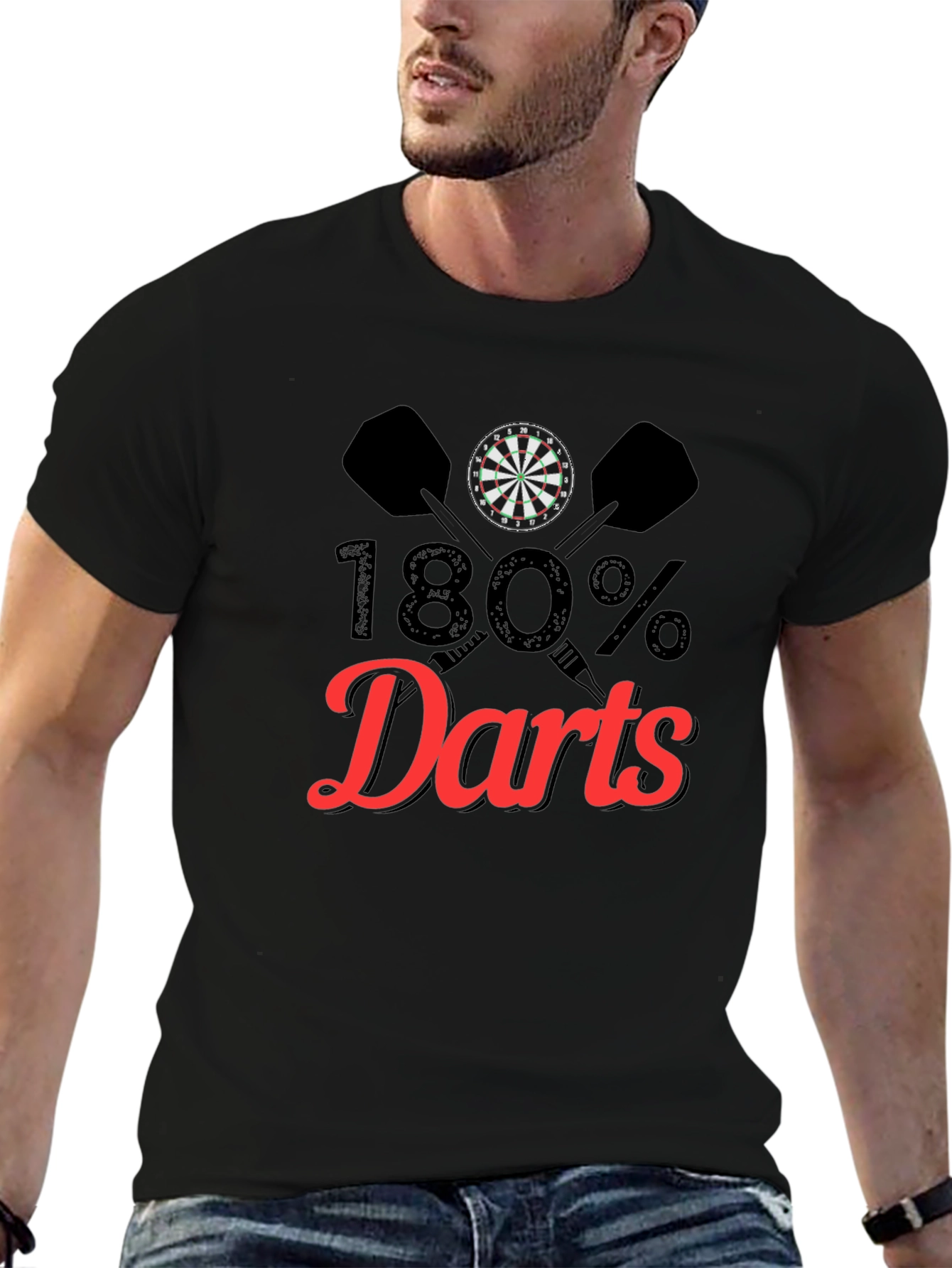 180% Darts T-Shirt - Unique Dartboard Graphic Tee