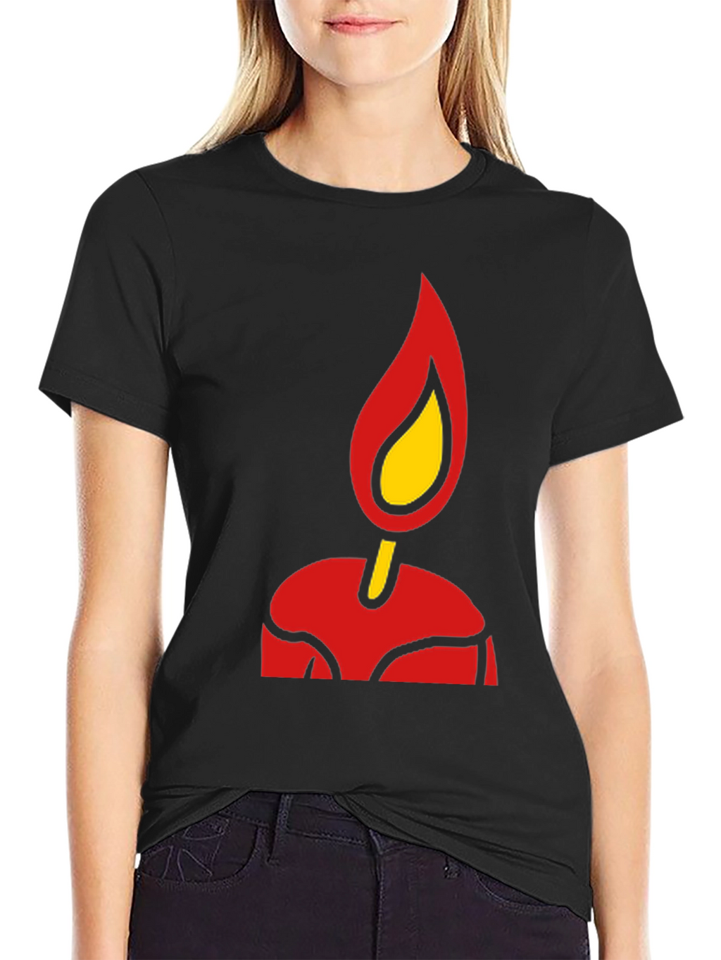 Flame Graphic Tee - Bold Stylish Black T-Shirt