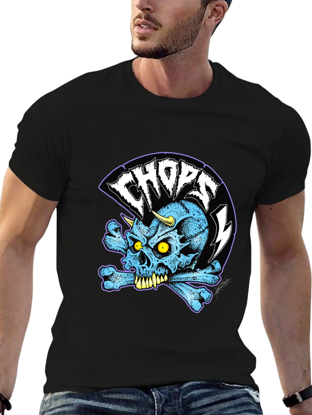 Skull & Crossbones Graphic T-Shirt - Black