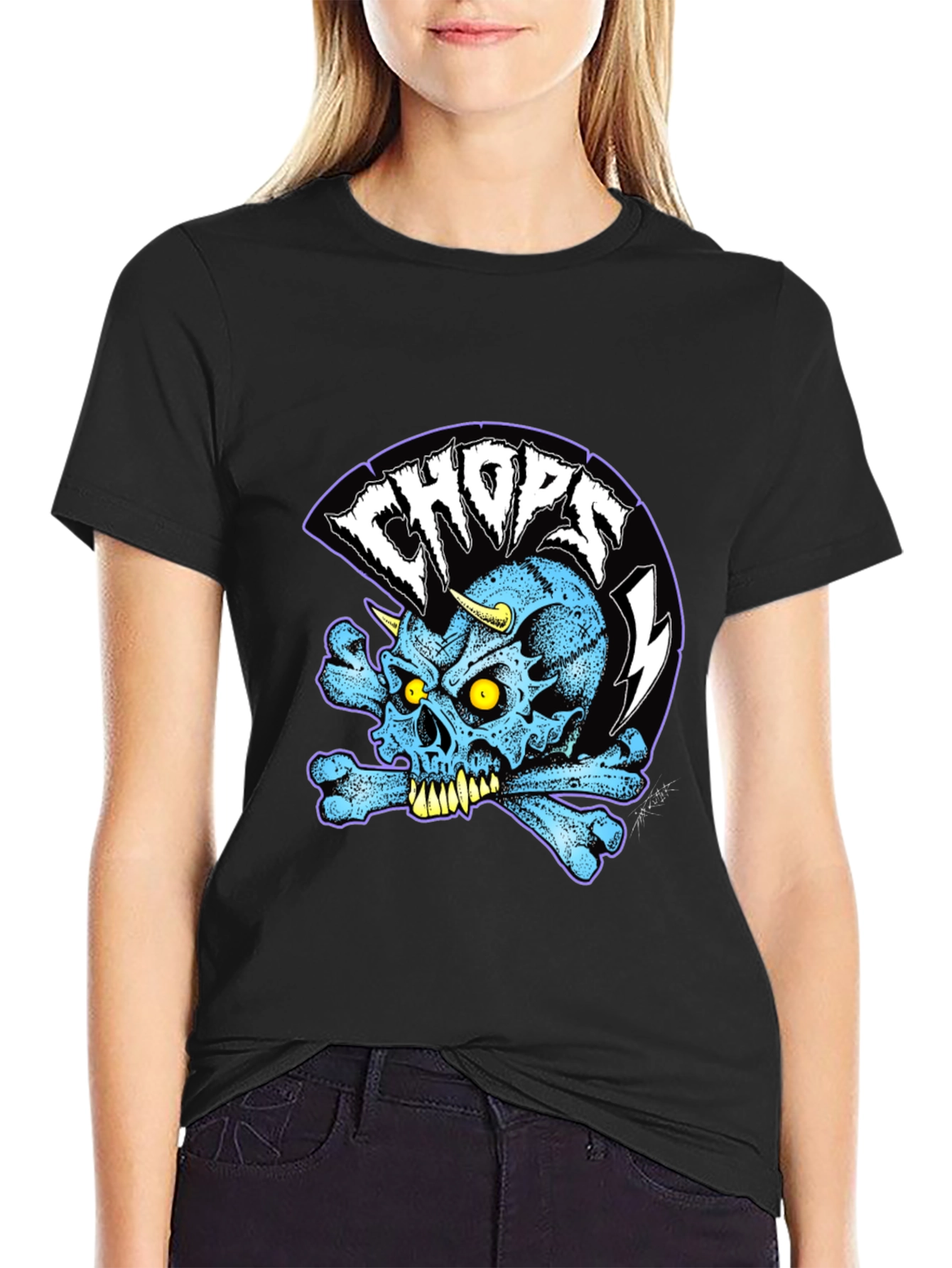 Skull & Crossbones Graphic T-Shirt - Black