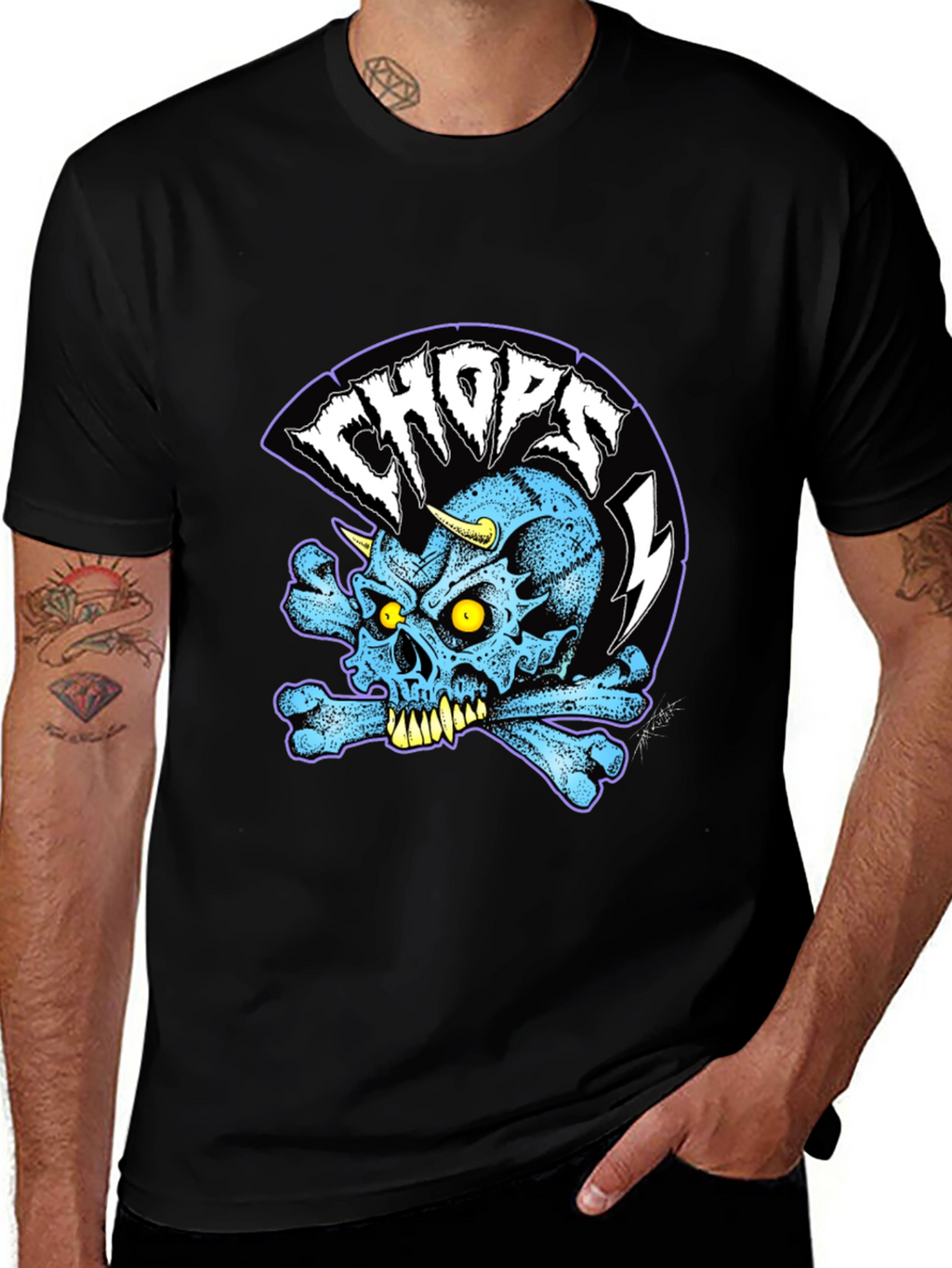 Skull & Crossbones Graphic T-Shirt - Black