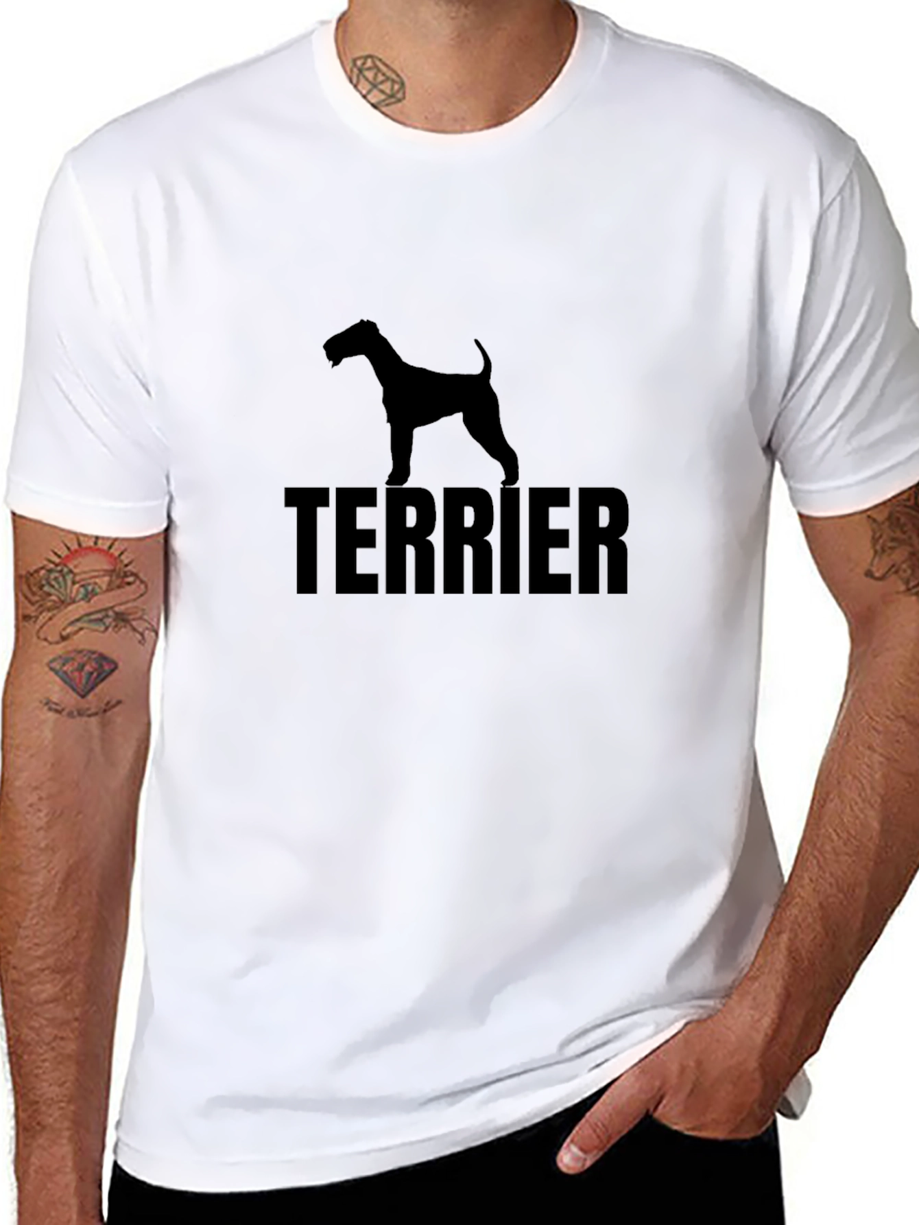 Terrier Dog Silhouette Black T-Shirt