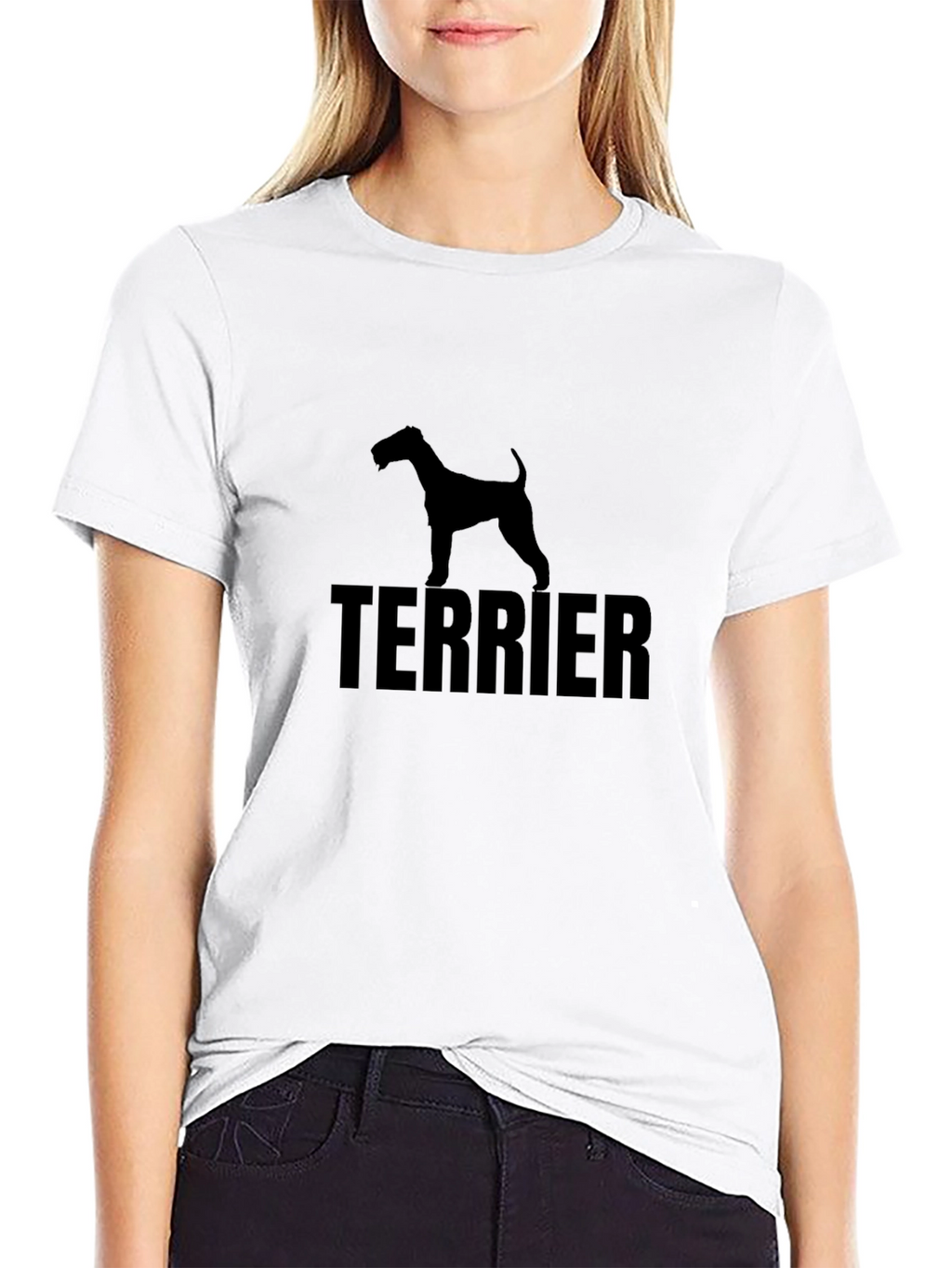 Terrier Dog Silhouette Black T-Shirt