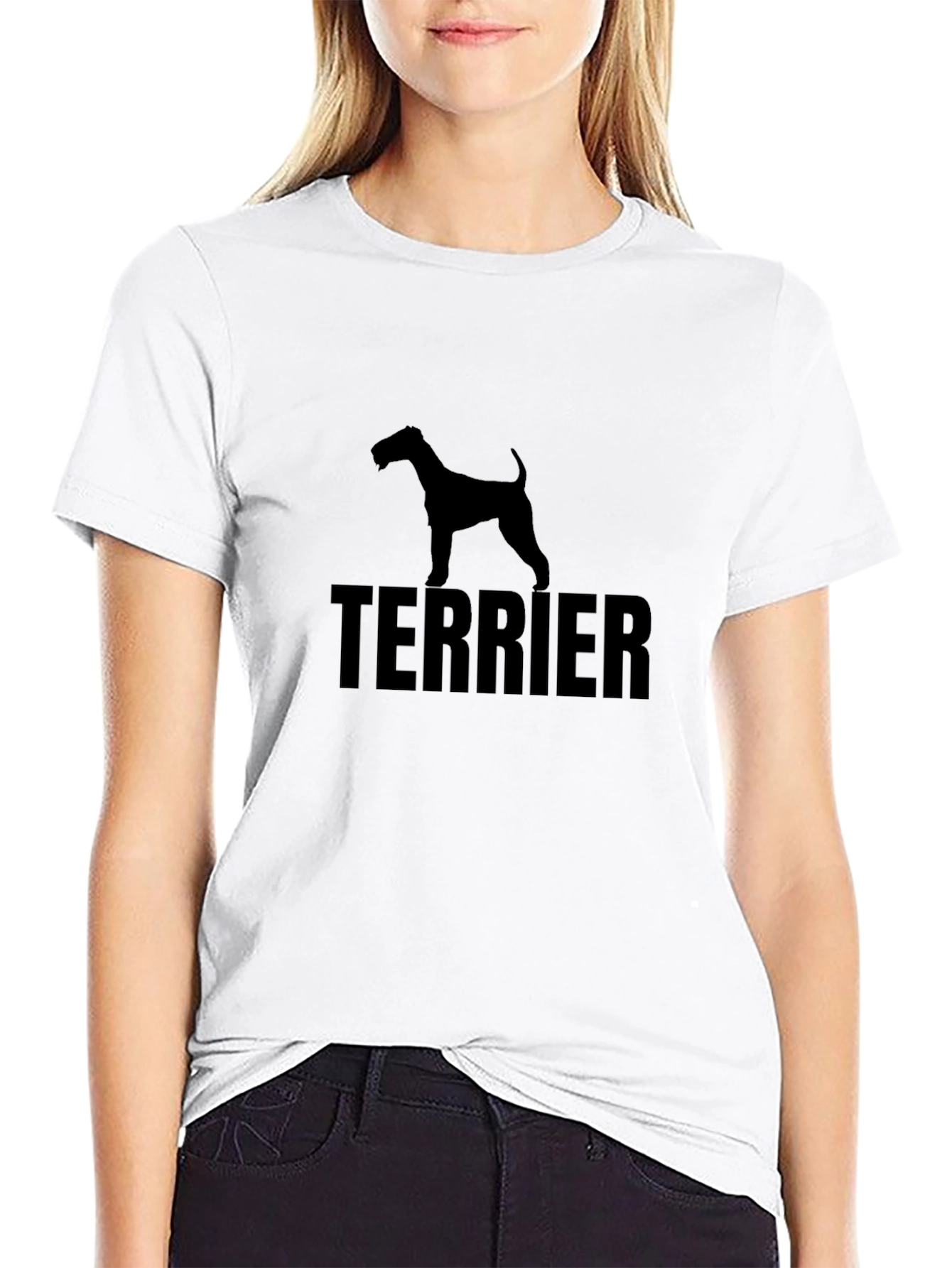 Terrier Dog Silhouette Black T-Shirt