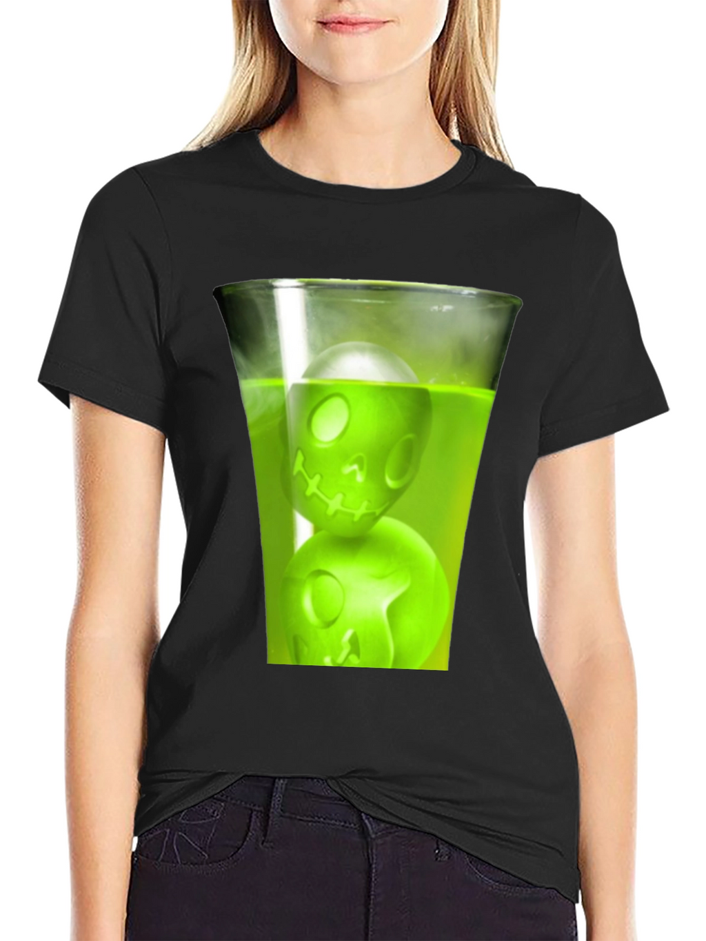 Skull Drink Graphic Tee - Mens Black T-Shirt