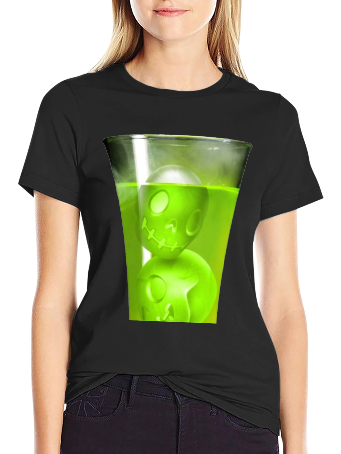 Skull Drink Graphic Tee - Mens Black T-Shirt