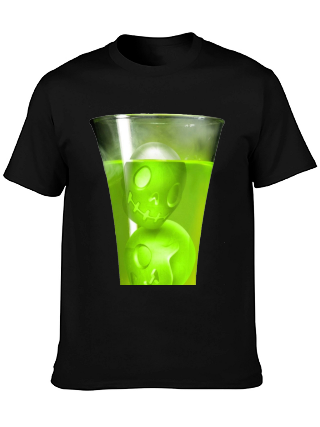 Skull Drink Graphic Tee - Mens Black T-Shirt