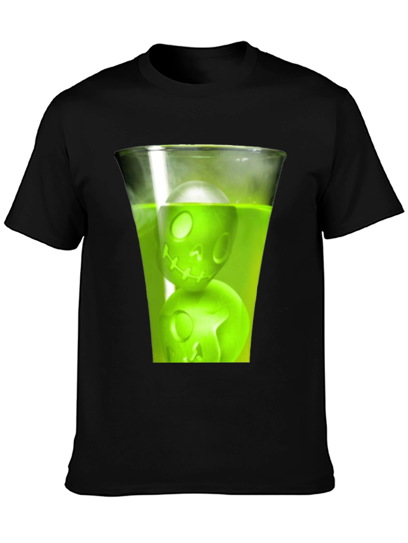 Skull Drink Graphic Tee - Mens Black T-Shirt