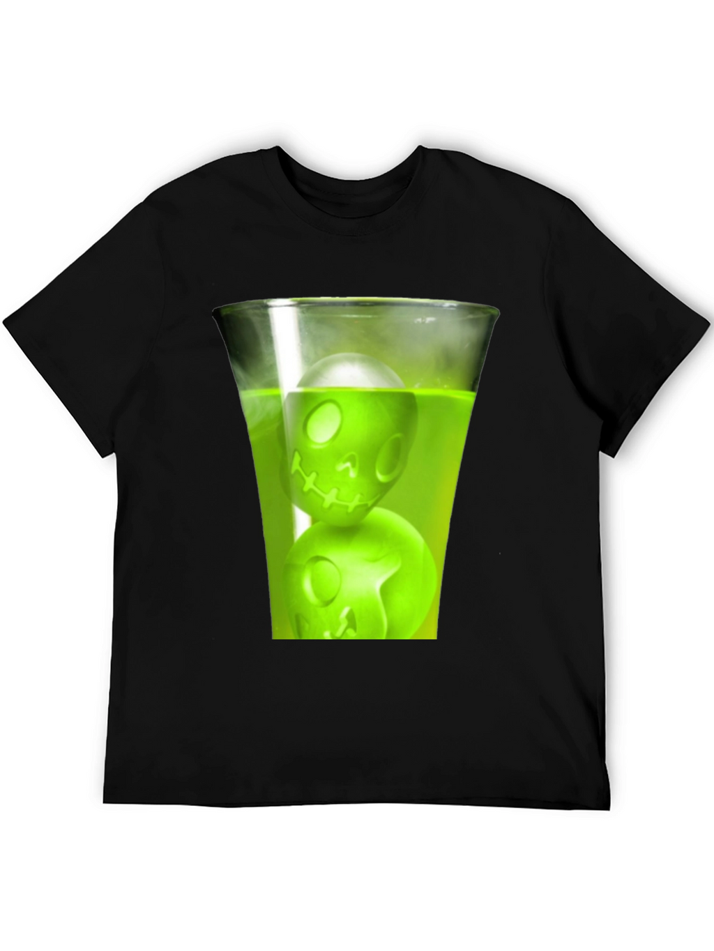 Skull Drink Graphic Tee - Mens Black T-Shirt