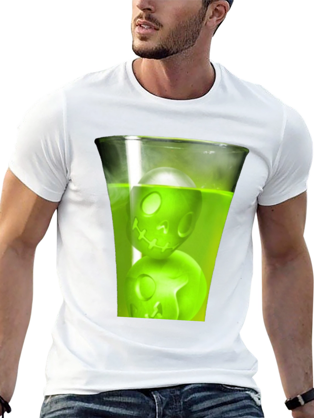 Skull Drink Graphic Tee - Mens Black T-Shirt