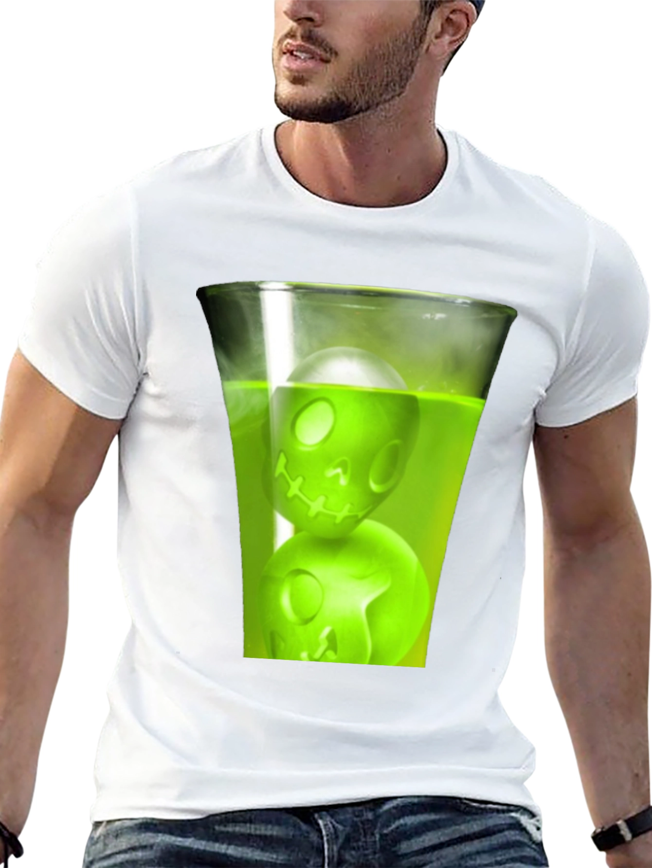Skull Drink Graphic Tee - Mens Black T-Shirt