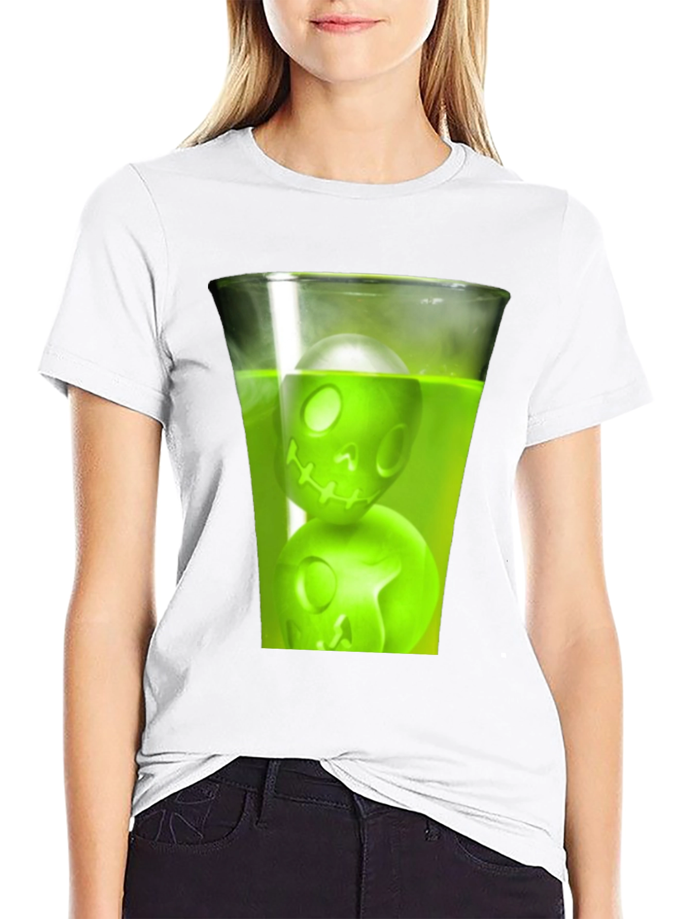Skull Drink Graphic Tee - Mens Black T-Shirt