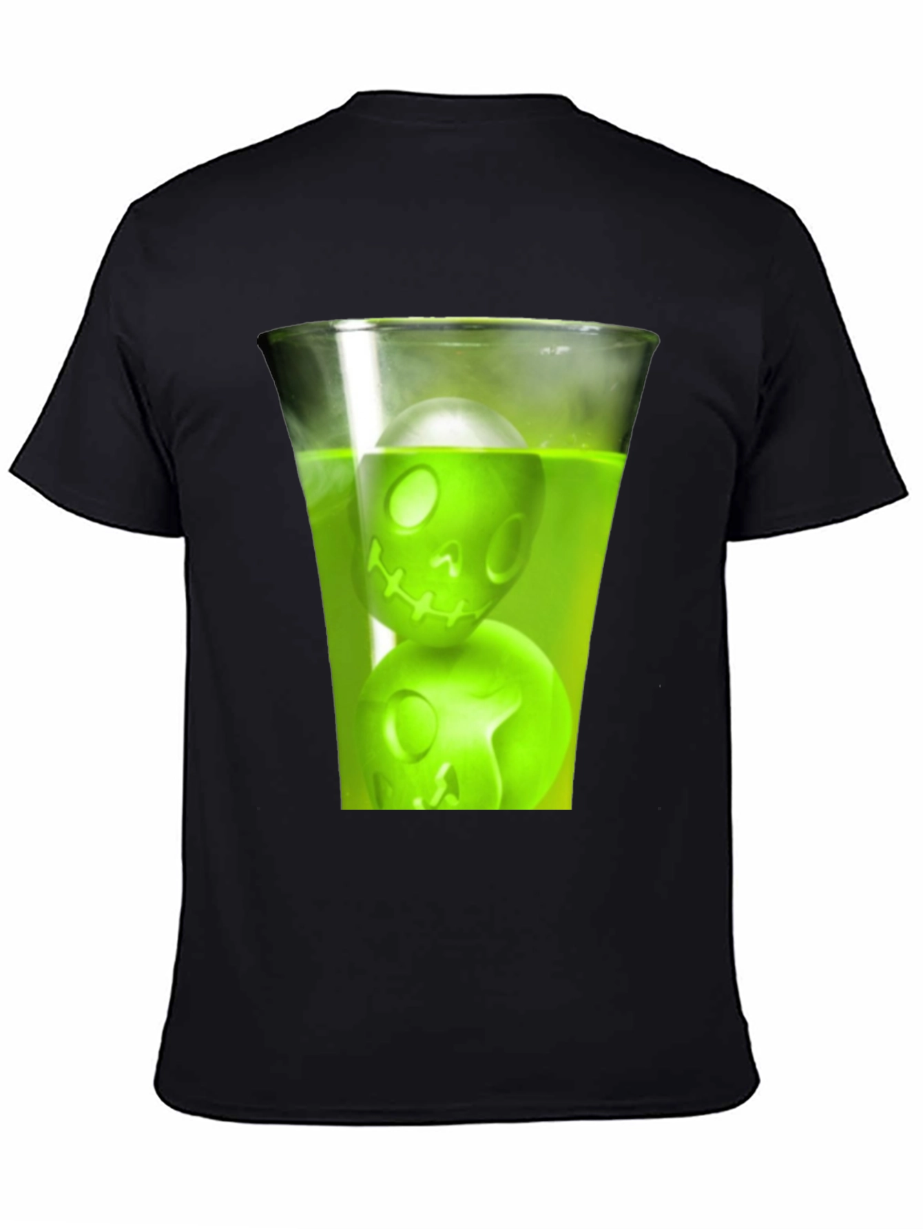 Skull Drink Graphic Tee - Mens Black T-Shirt