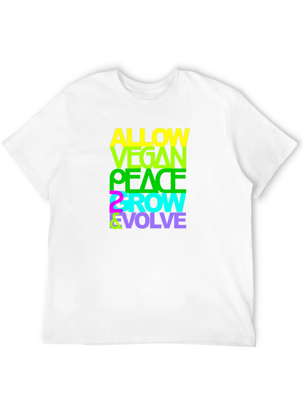 Vegan Peace Grow Evolve T-Shirt - Black Graphic Tee