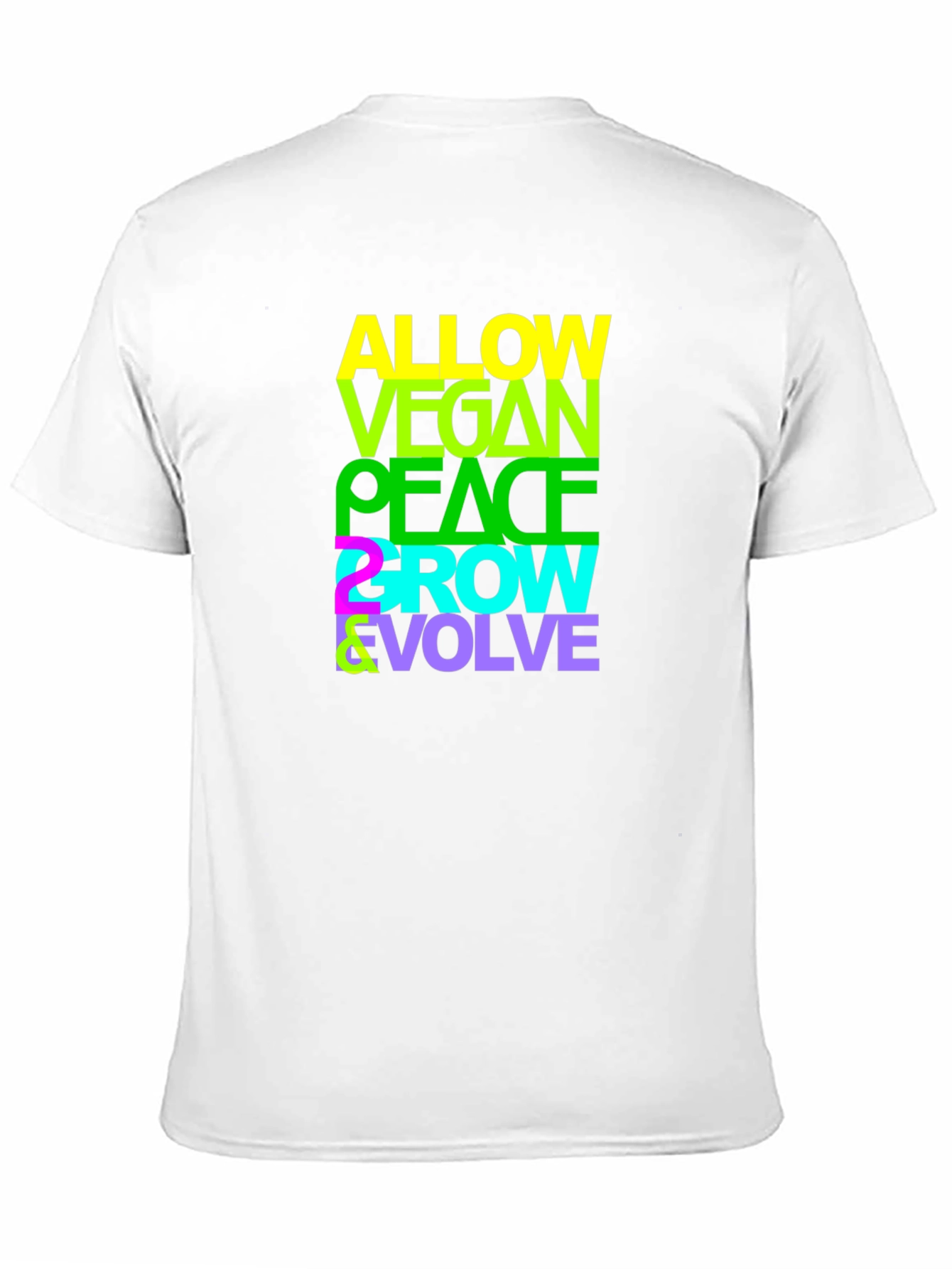 Vegan Peace Grow Evolve T-Shirt - Black Graphic Tee