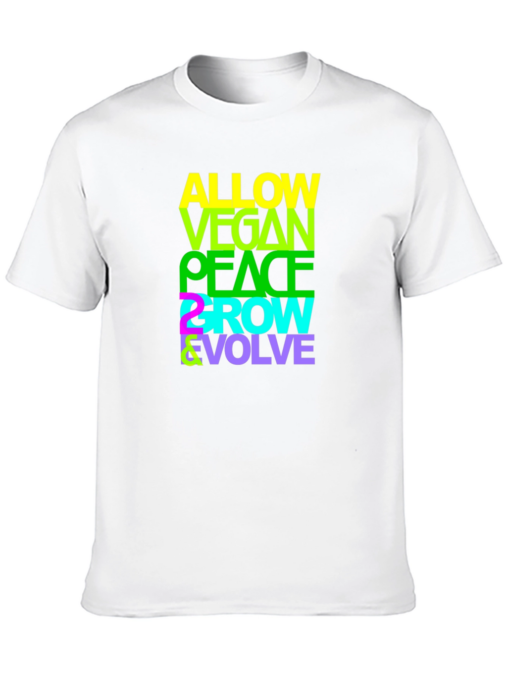 Vegan Peace Grow Evolve T-Shirt - Black Graphic Tee