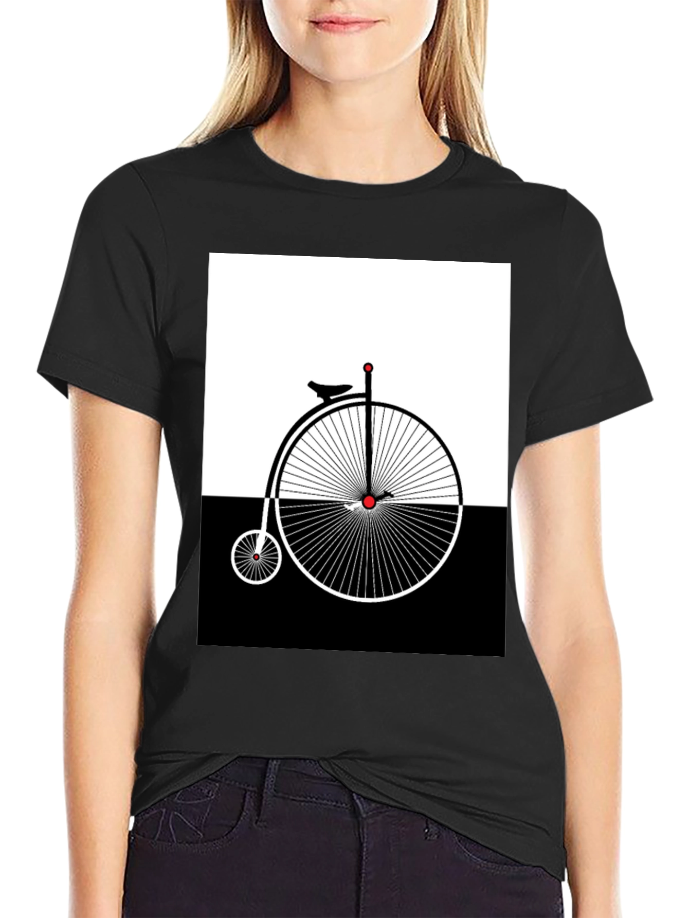 Penny Farthing Graphic Tee - Retro Bicycle Design