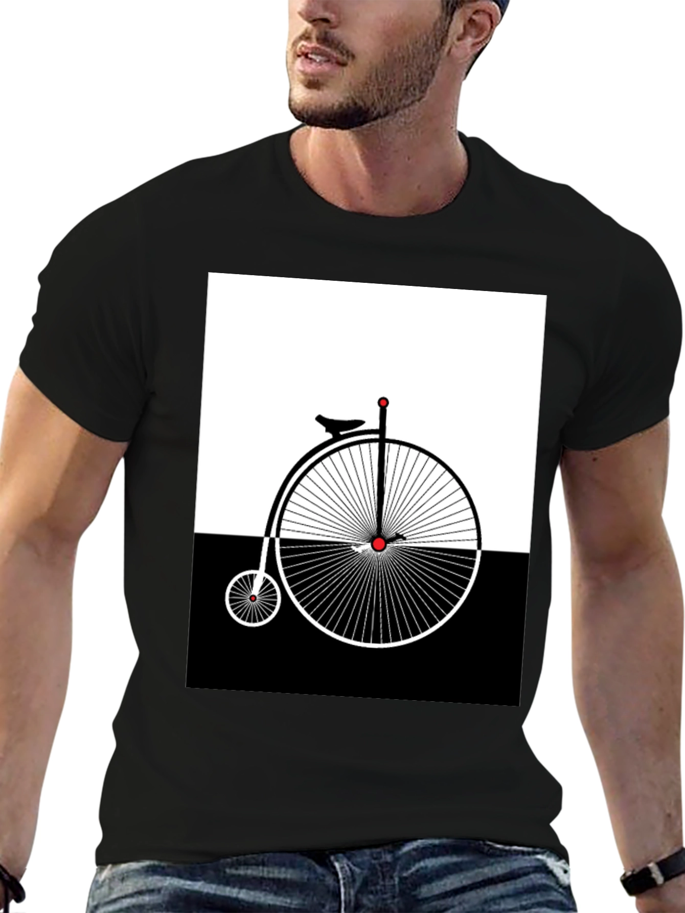 Penny Farthing Graphic Tee - Retro Bicycle Design