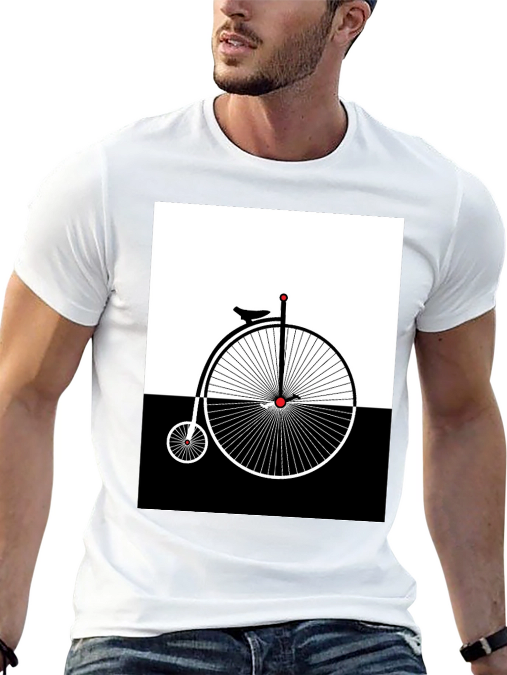 Penny Farthing Graphic Tee - Retro Bicycle Design