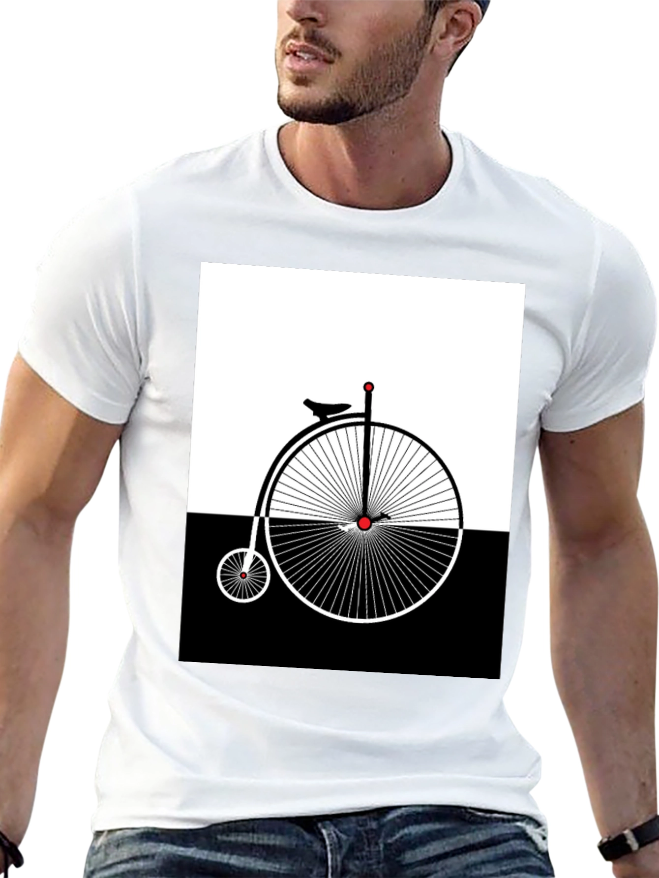 Penny Farthing Graphic Tee - Retro Bicycle Design