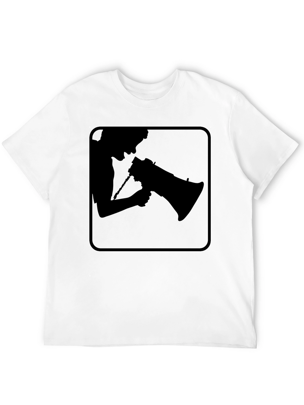 Silhouette Megaphone T-Shirt - Black