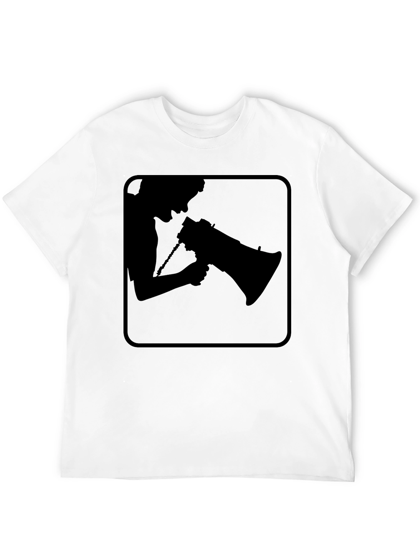 Silhouette Megaphone T-Shirt - Black
