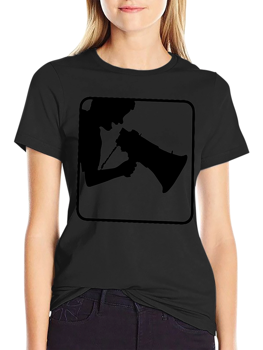 Silhouette Megaphone T-Shirt - Black