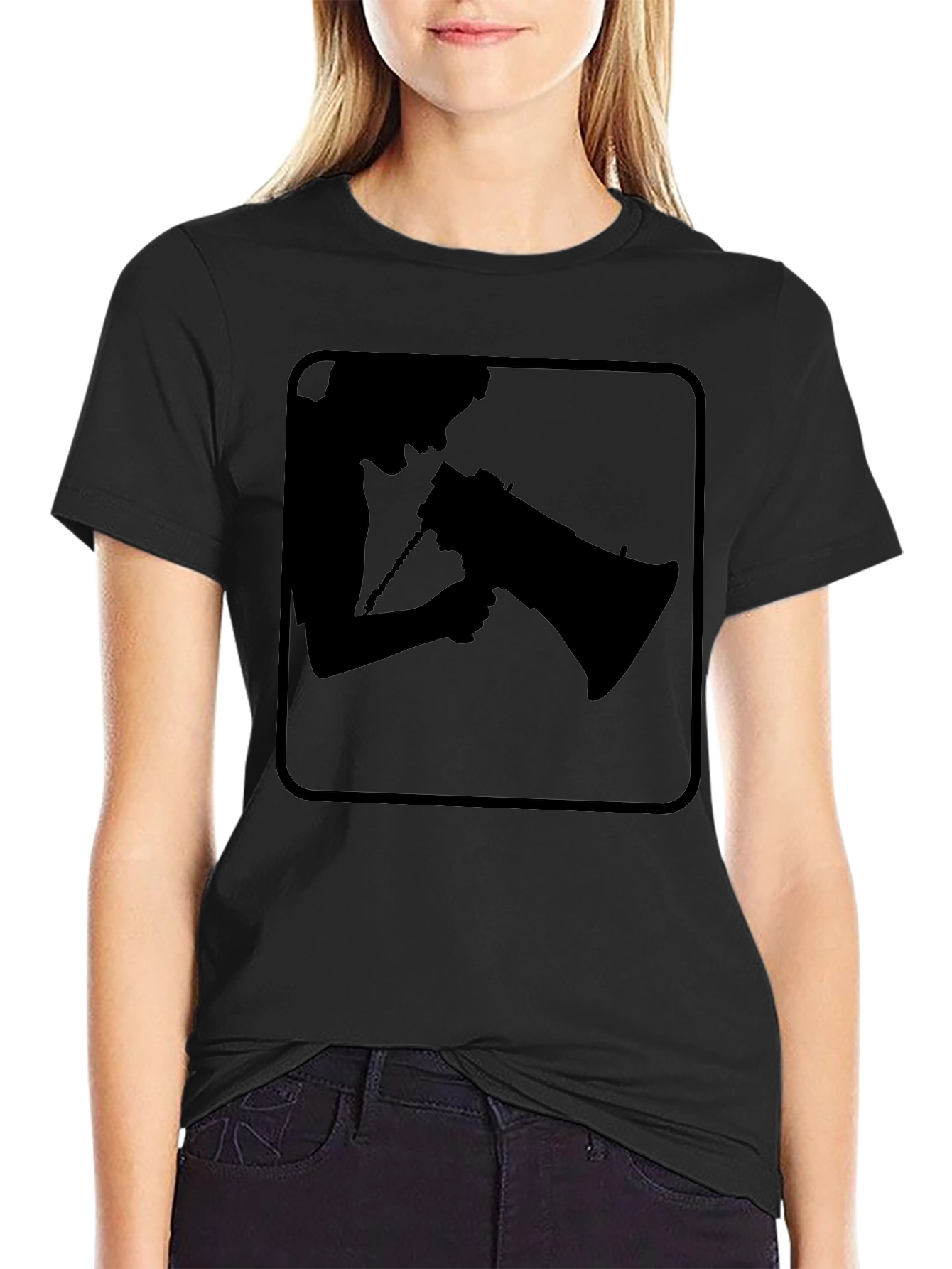 Silhouette Megaphone T-Shirt - Black