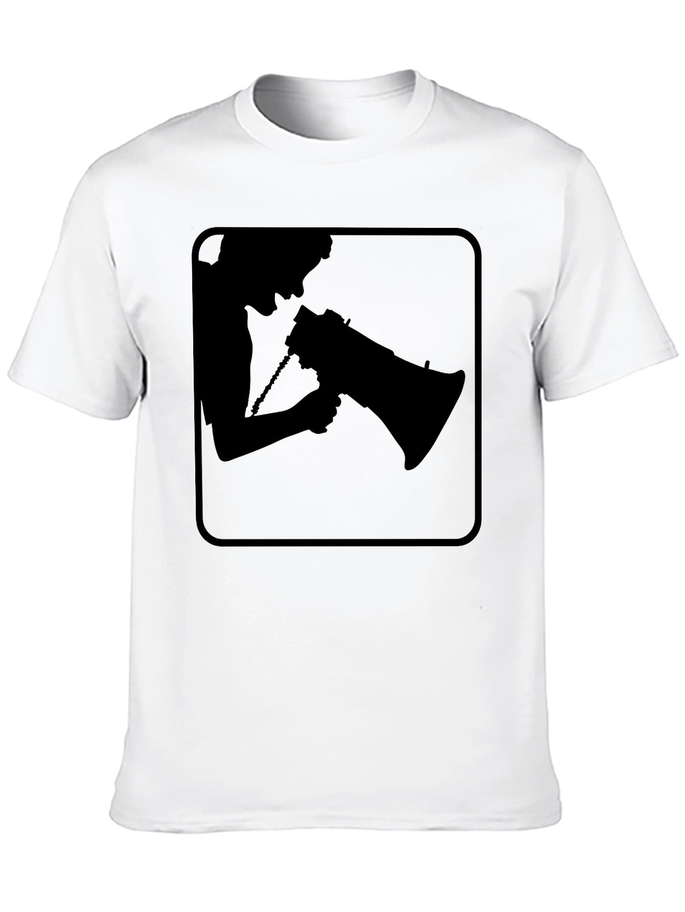 Silhouette Megaphone T-Shirt - Black