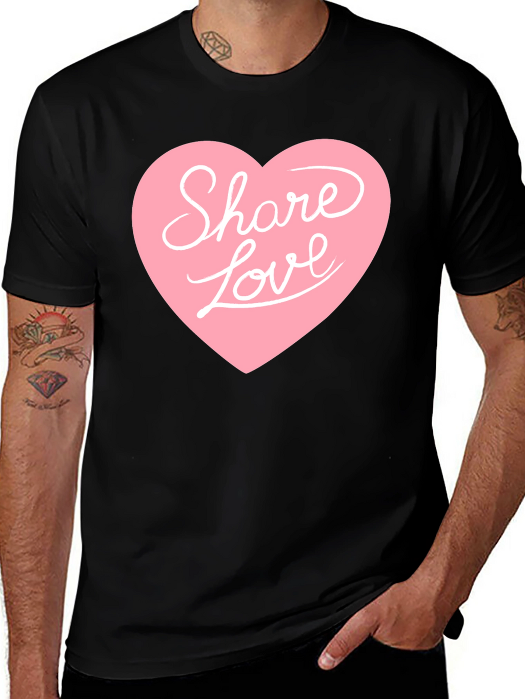 Share Love Graphic Tee - Black