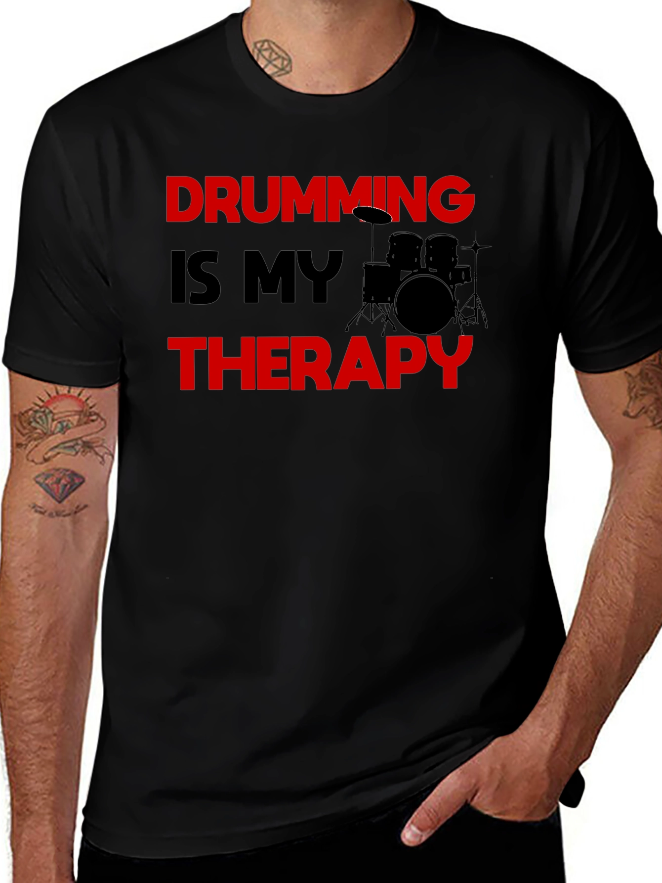 Drumming is My Therapy Graphic Tee