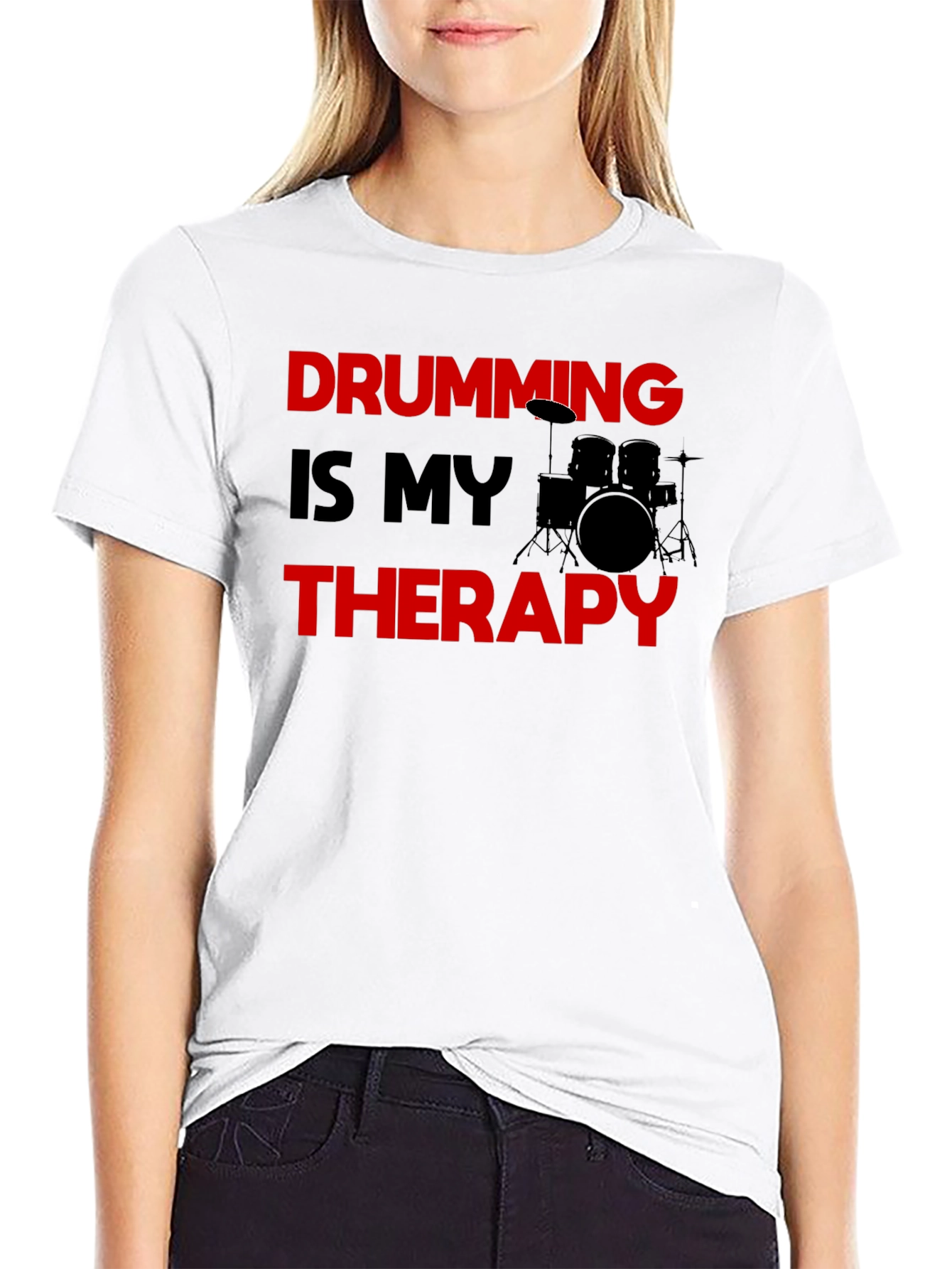 Drumming is My Therapy Graphic Tee