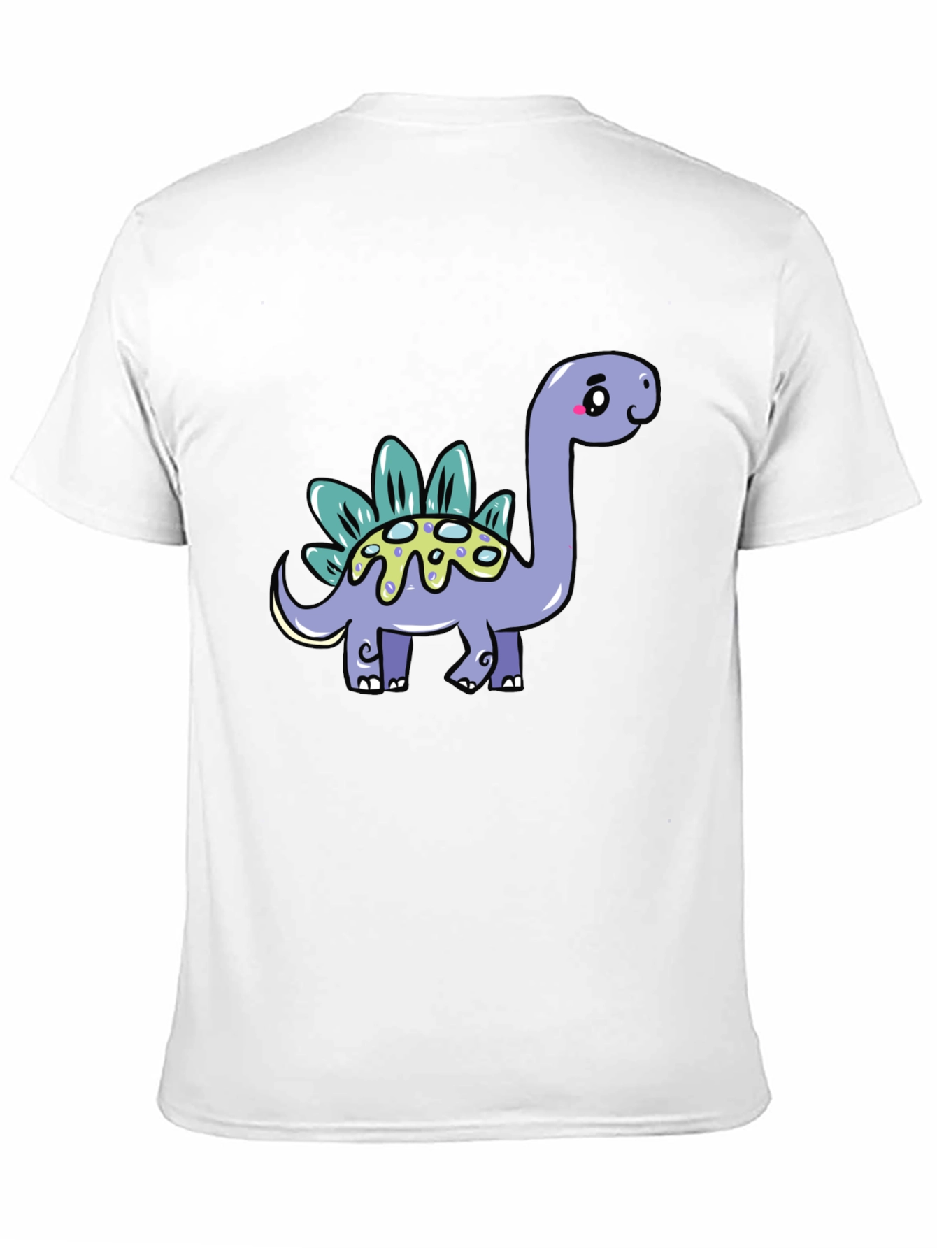 Cute Dinosaur Graphic Tee - Black Cotton T-Shirt