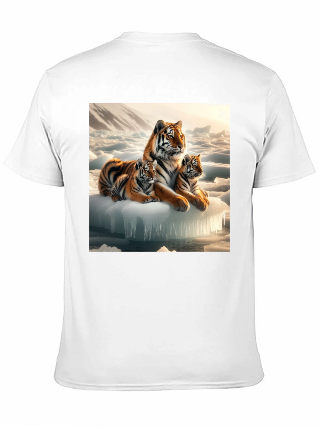 Tiger Family on Iceberg Graphic T-Shirt