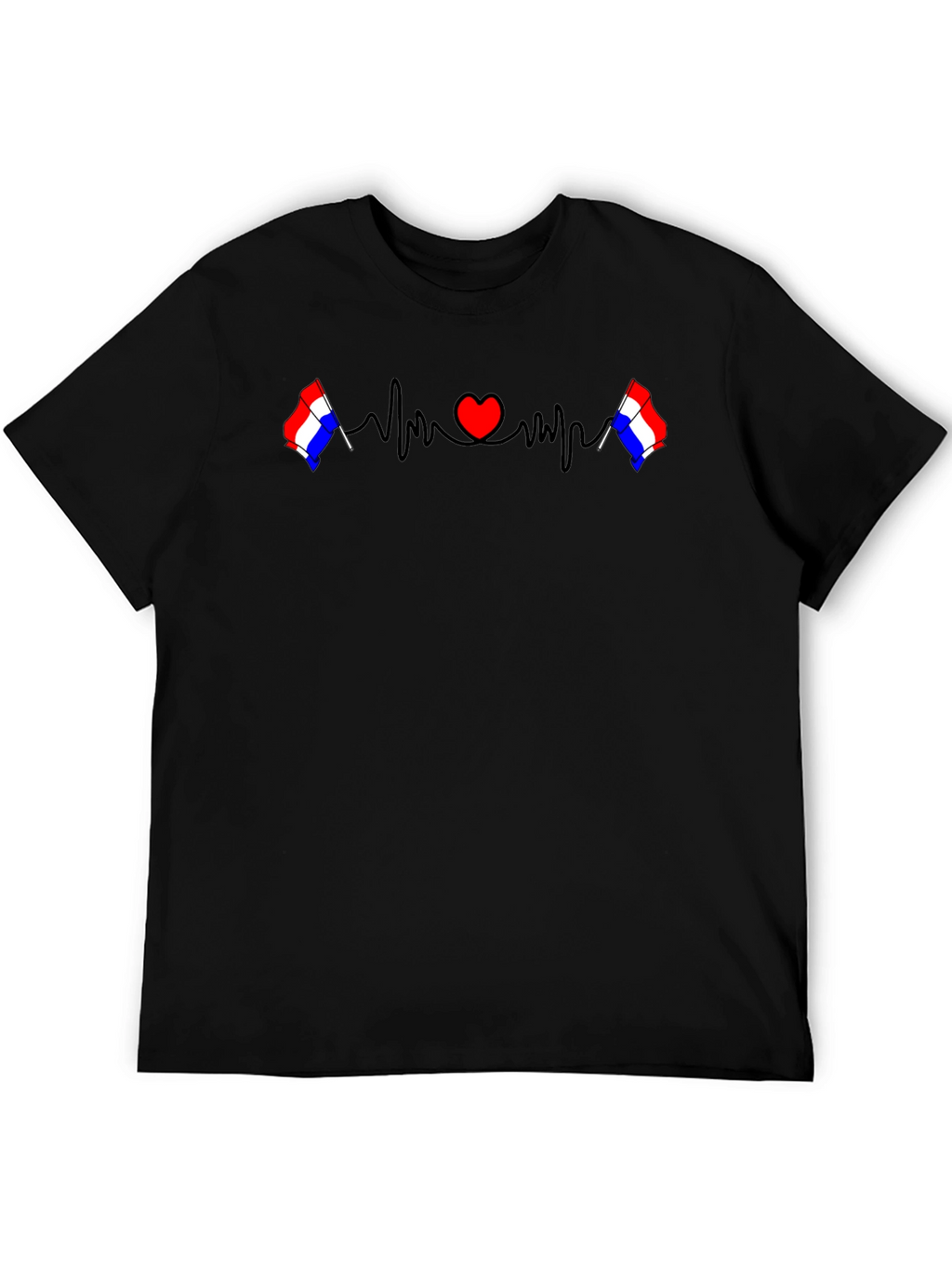 Heartbeat Flag Graphic Tee - Stylish Mens T-Shirt