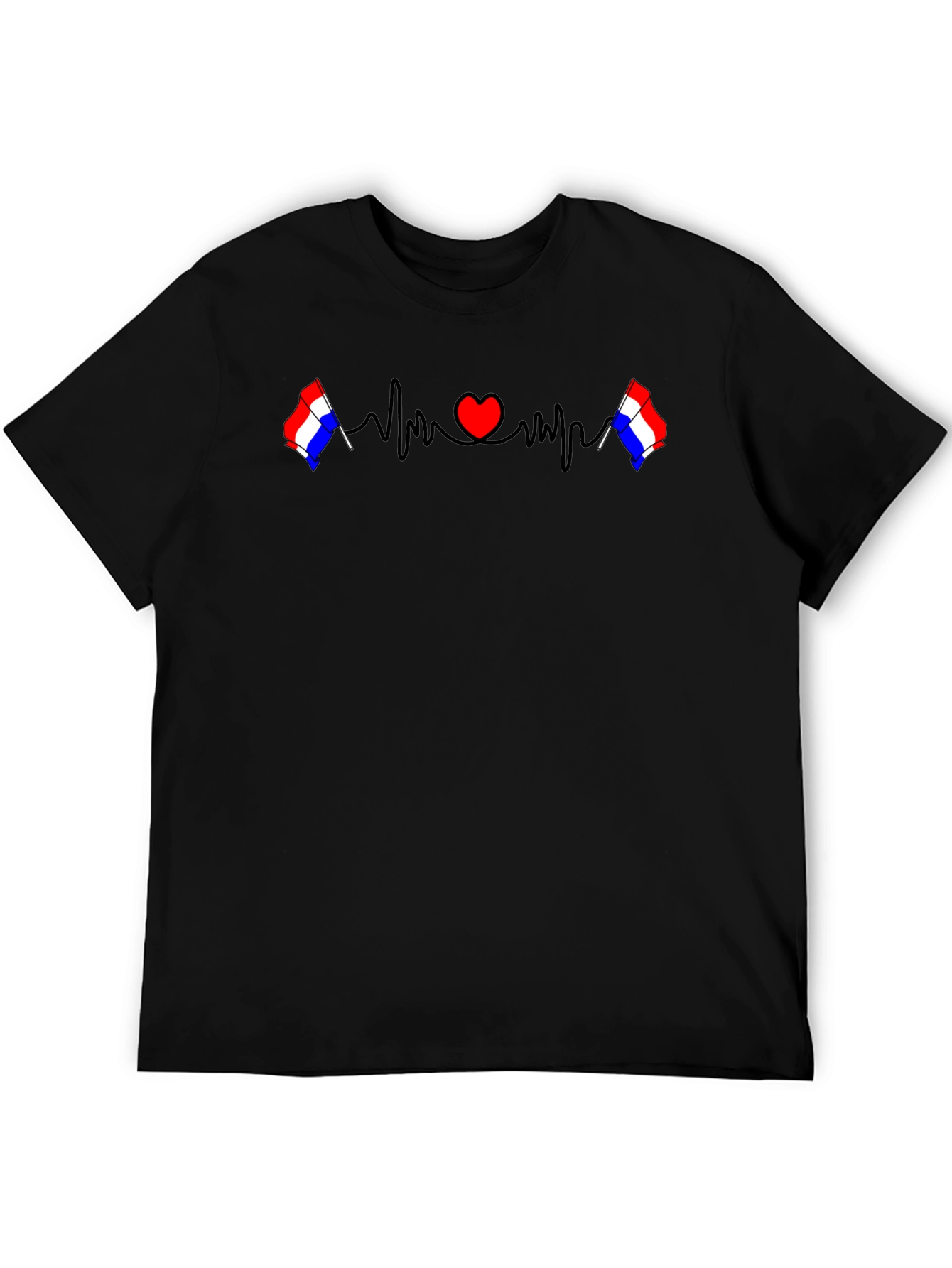 Heartbeat Flag Graphic Tee - Stylish Mens T-Shirt