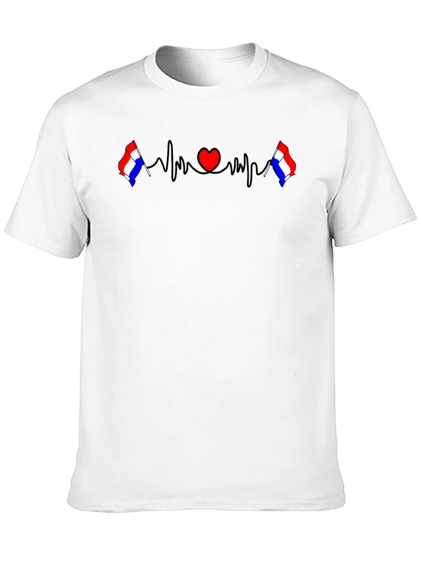 Heartbeat Flag Graphic Tee - Stylish Mens T-Shirt