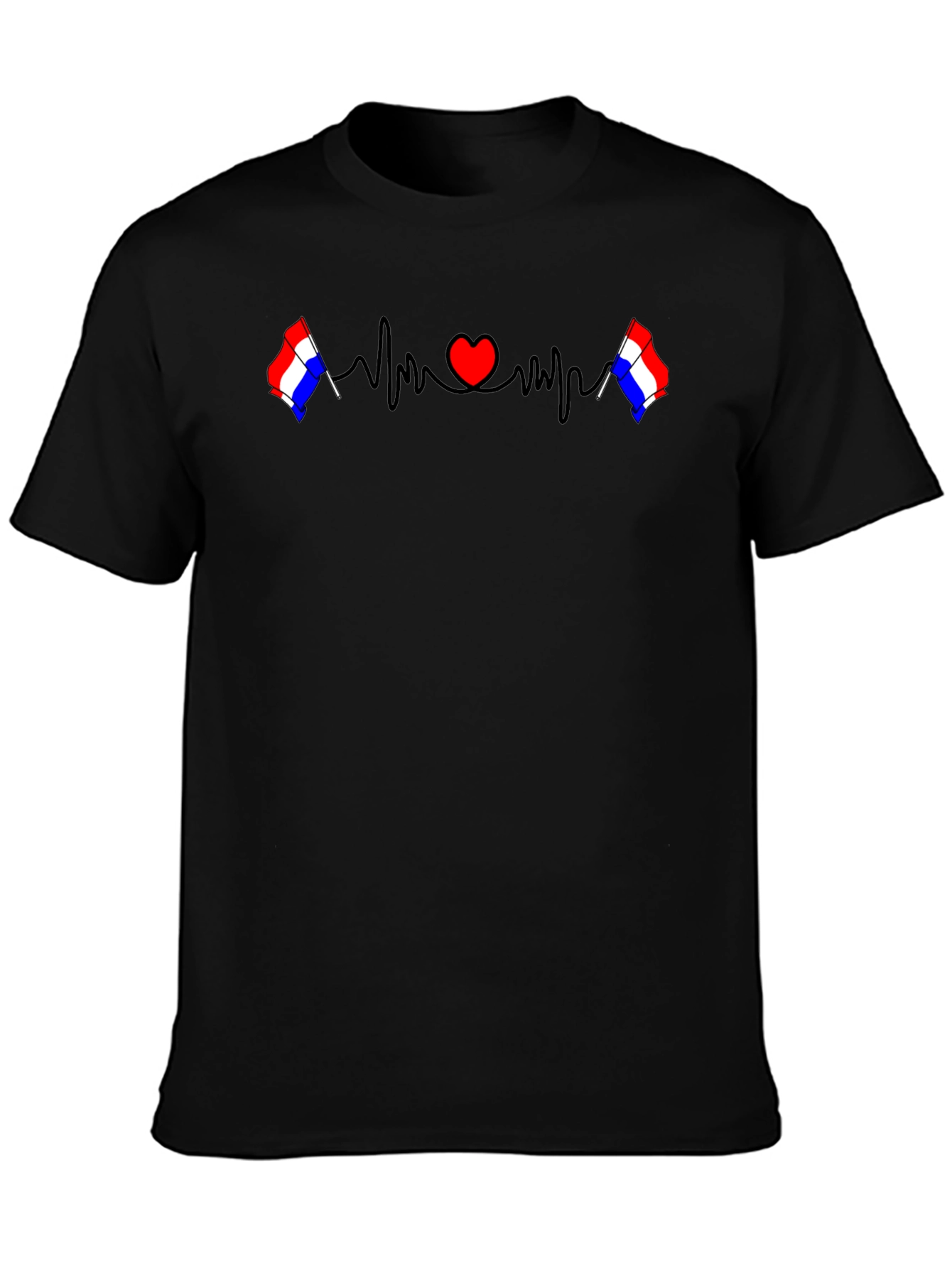 Heartbeat Flag Graphic Tee - Stylish Mens T-Shirt