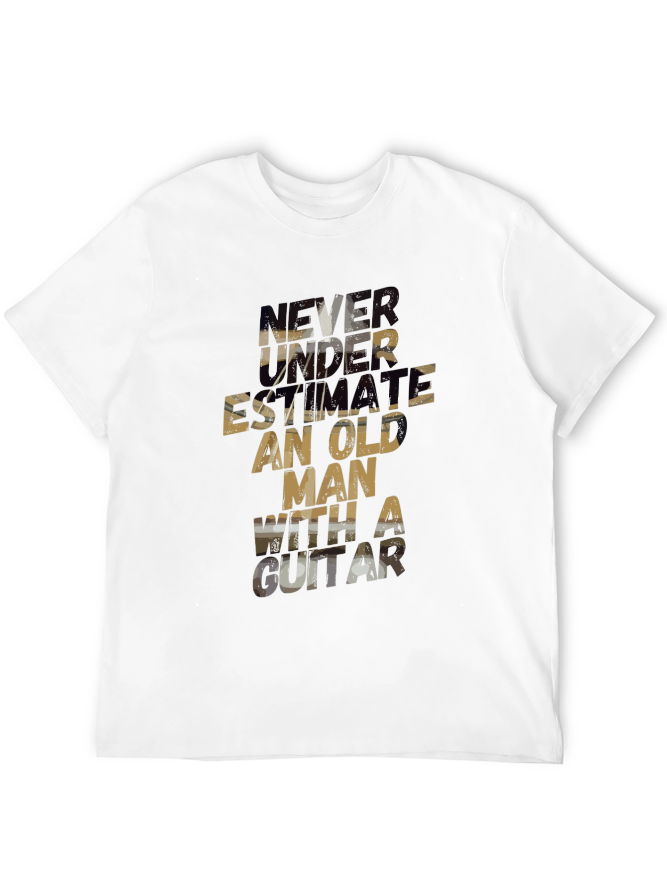 Never Underestimate Old Man Guitar T-Shirt