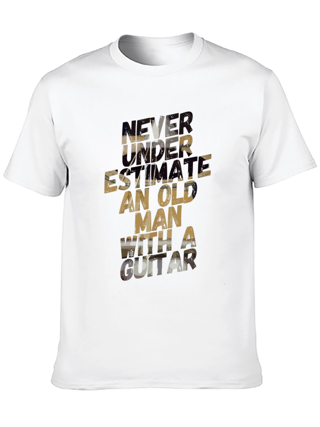 Never Underestimate Old Man Guitar T-Shirt