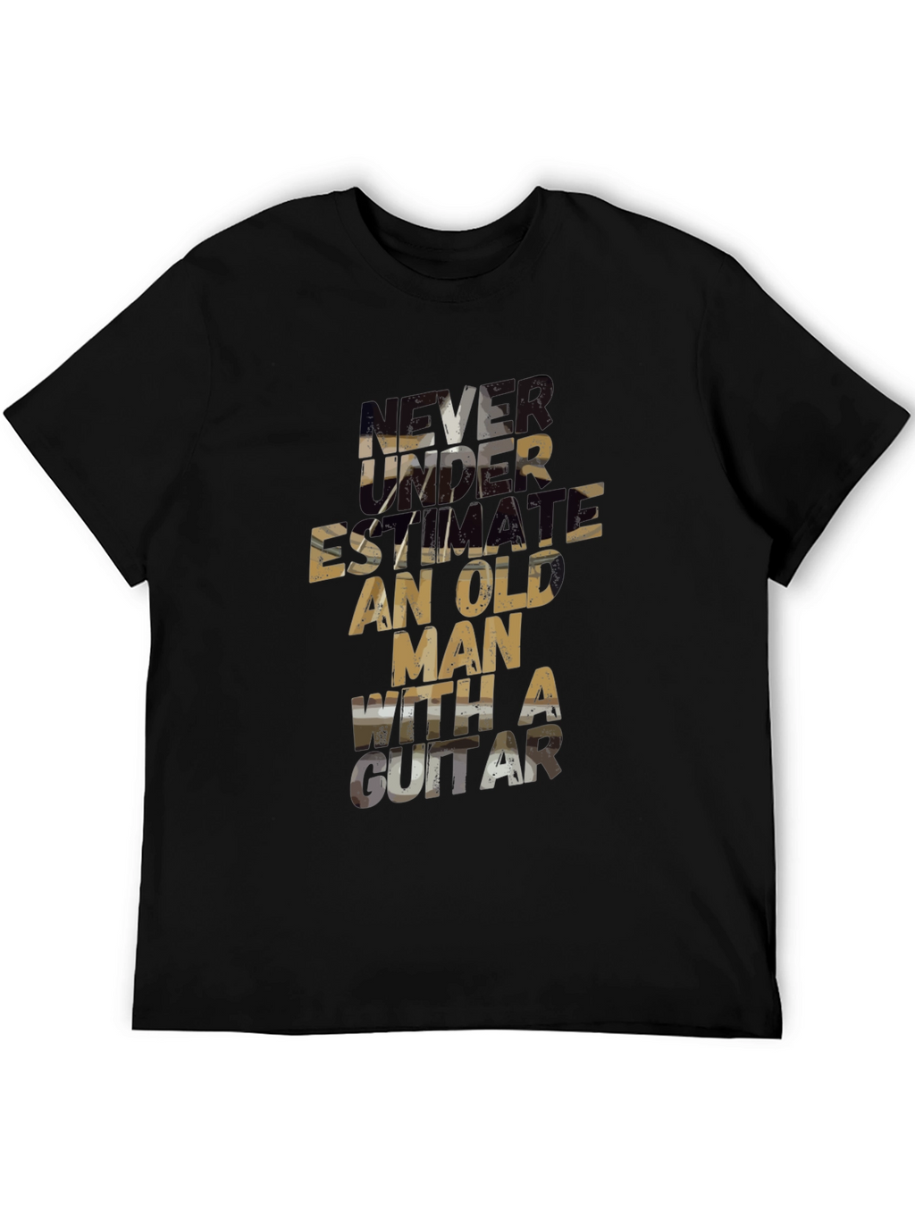 Never Underestimate Old Man Guitar T-Shirt