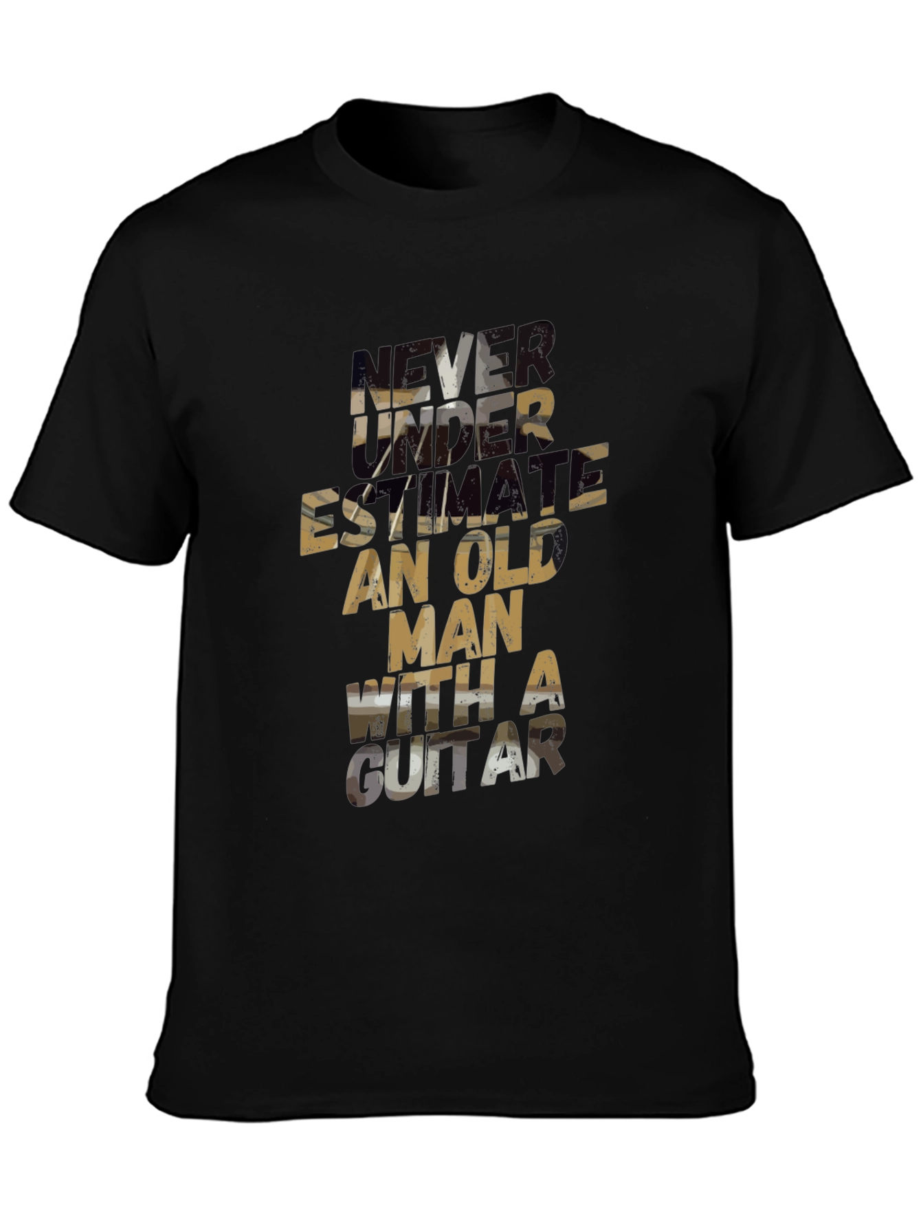 Never Underestimate Old Man Guitar T-Shirt